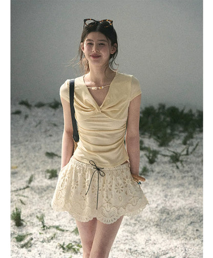 Lace A-Line Mini Skirt