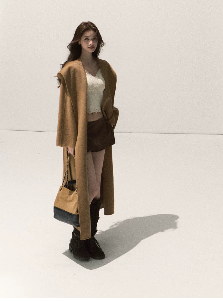 Double-Faced Wool Belted Coat