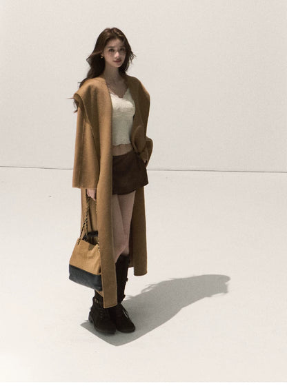 Double-Faced Wool Belted Coat