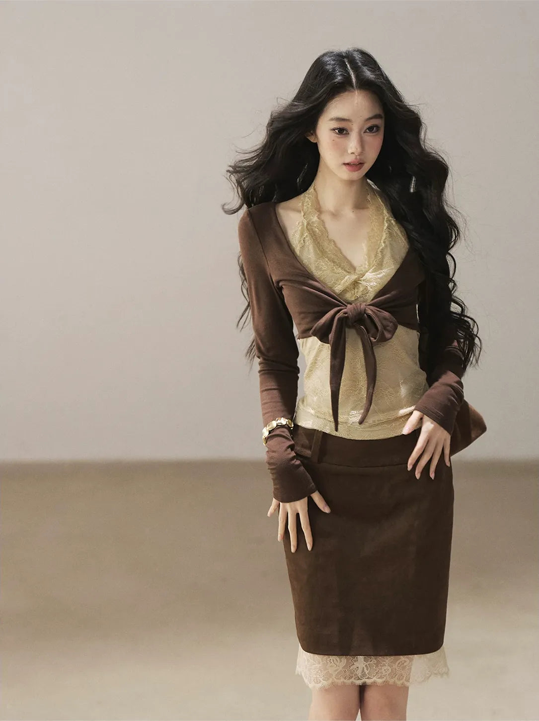 Lace Wrap Cropped Top