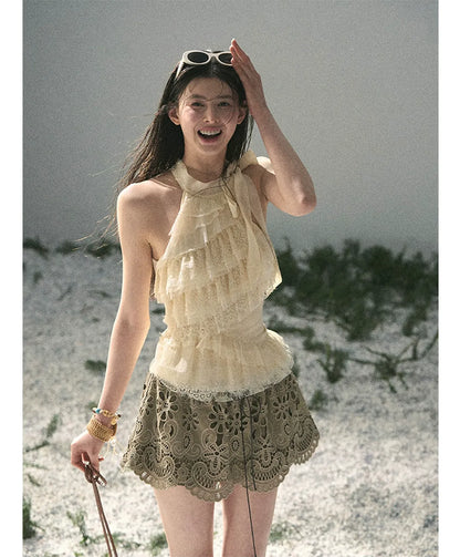Lace A-Line Mini Skirt