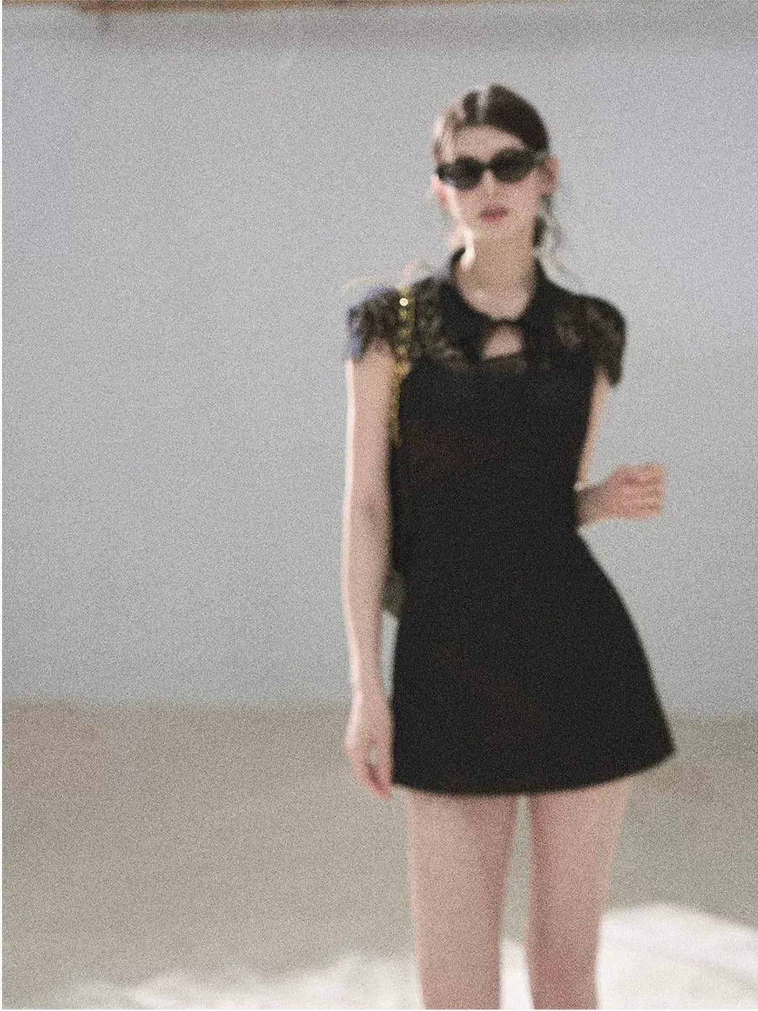 "Moonlight Rose Poem" Lace Puff Dress