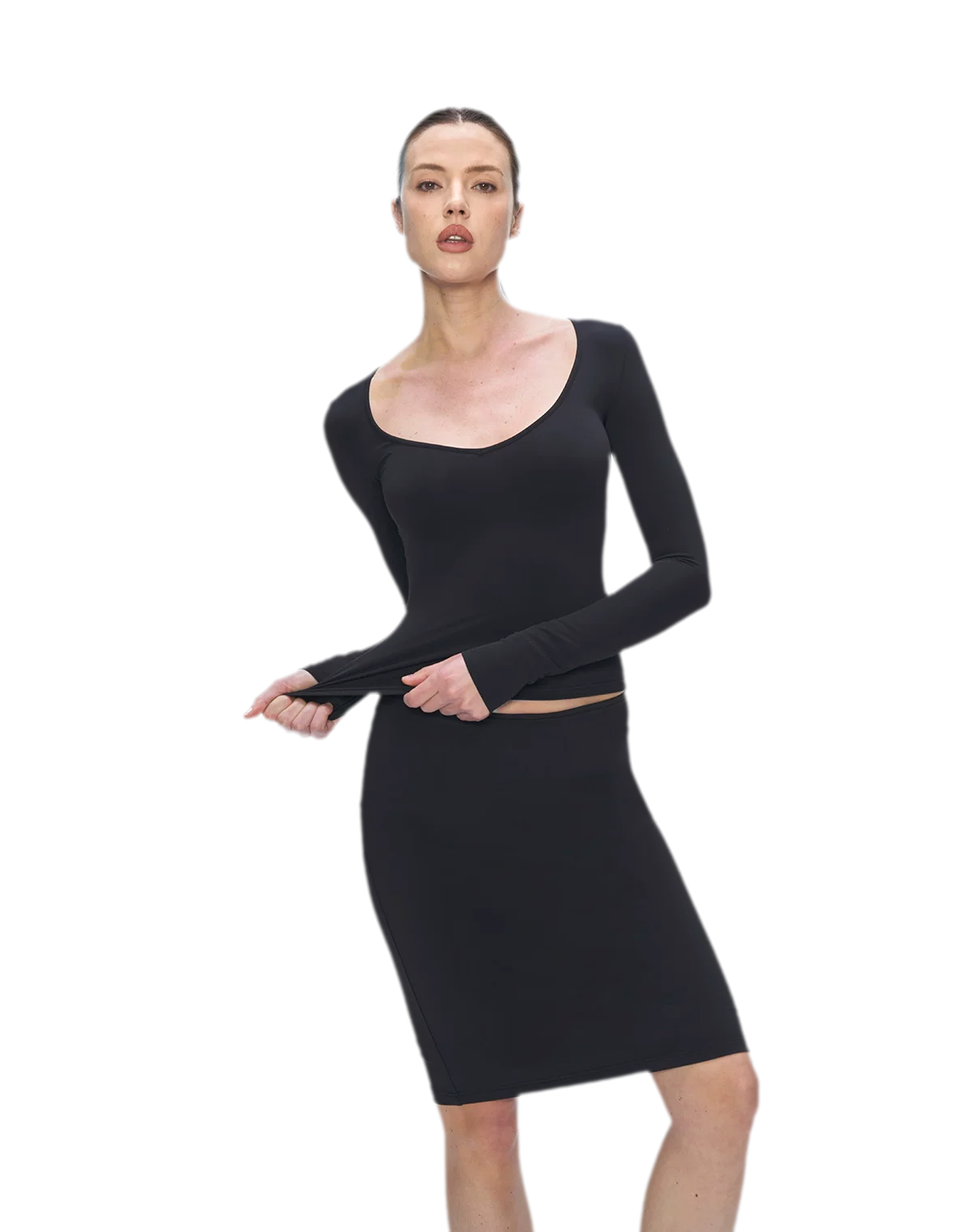 Nude Feel Layered Skirt