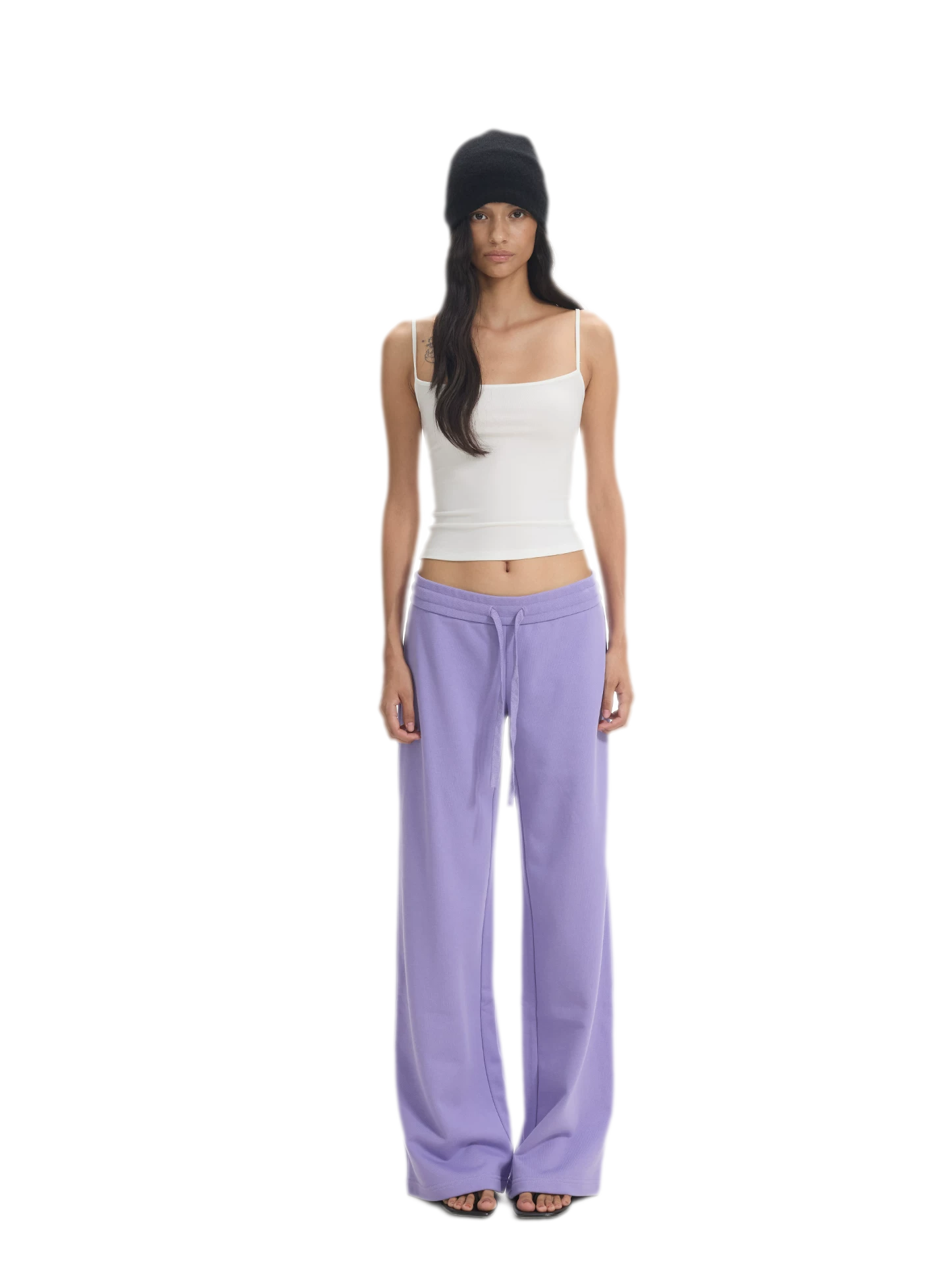 Washed Ribbed Low-Rise Sweatpants