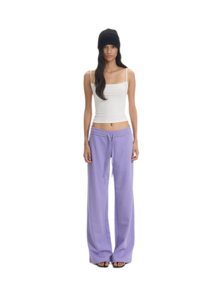 Washed Ribbed Low-Rise Sweatpants