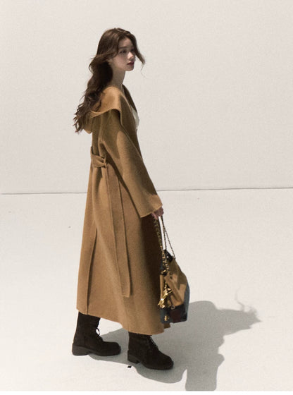 Double-Faced Wool Belted Coat