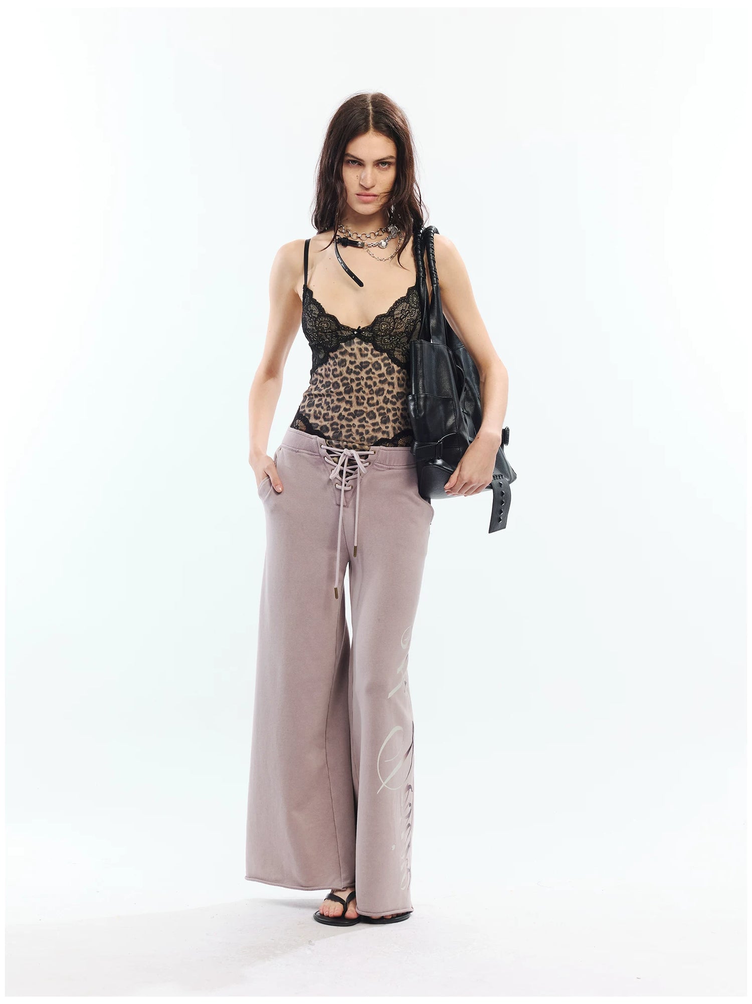 Vintage Rose Leopard Print Lace Camisole