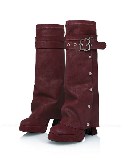 Lychee Textured Chunky Boots