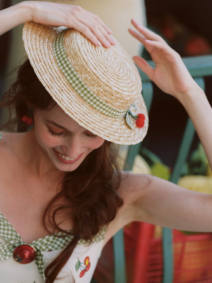 Cherry Print Fitted Dress
