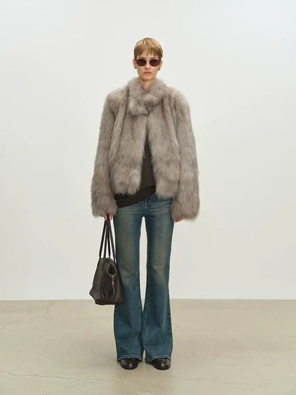 Hand-Dyed Fox Fur Jacket