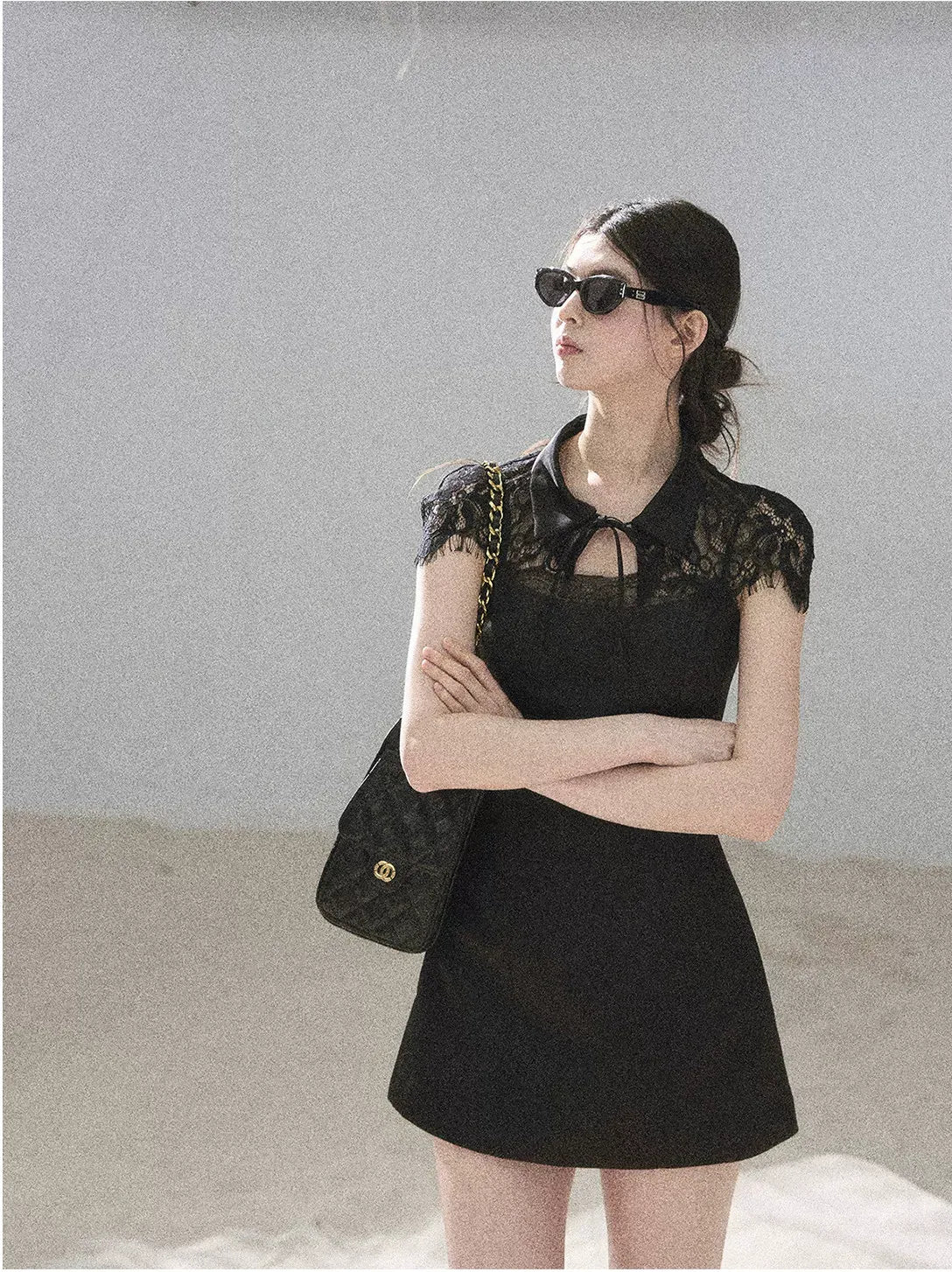 "Moonlight Rose Poem" Lace Puff Dress