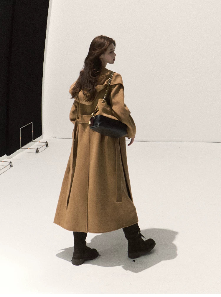 Double-Faced Wool Belted Coat