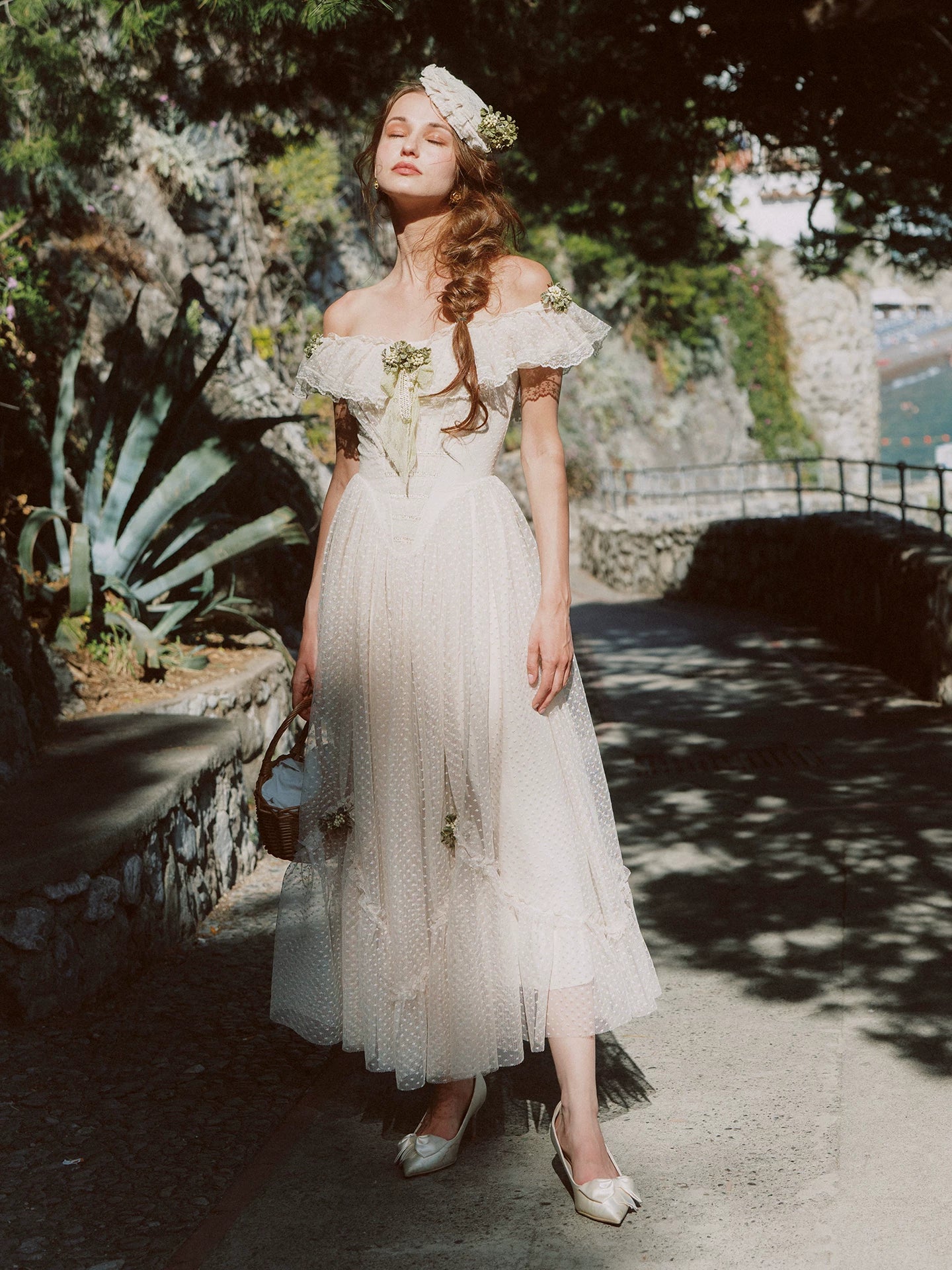 French Lace Princess Midi Dress