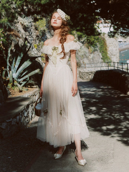 French Lace Princess Midi Dress