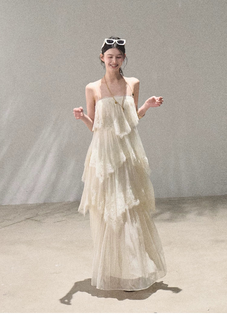Textured Lace Trim Dress