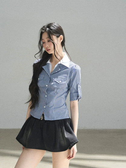 Washed Denim A-Line Skirt