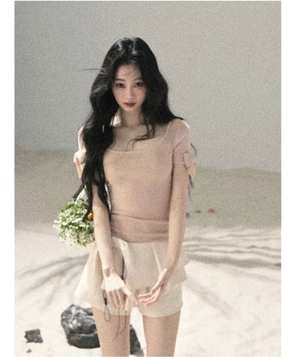 Layered Pleated Skort