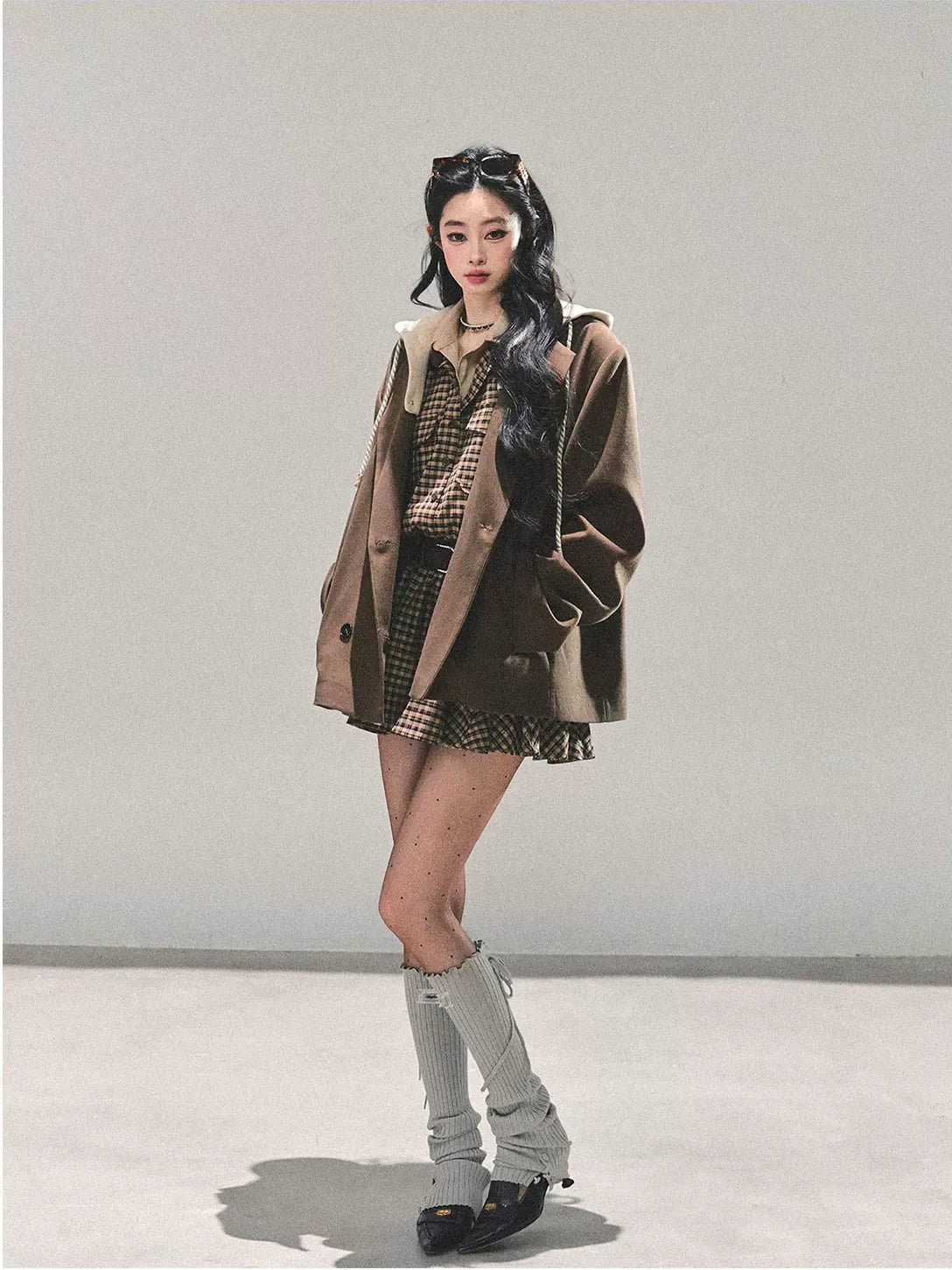 Plaid Petal Panel Mini Dress