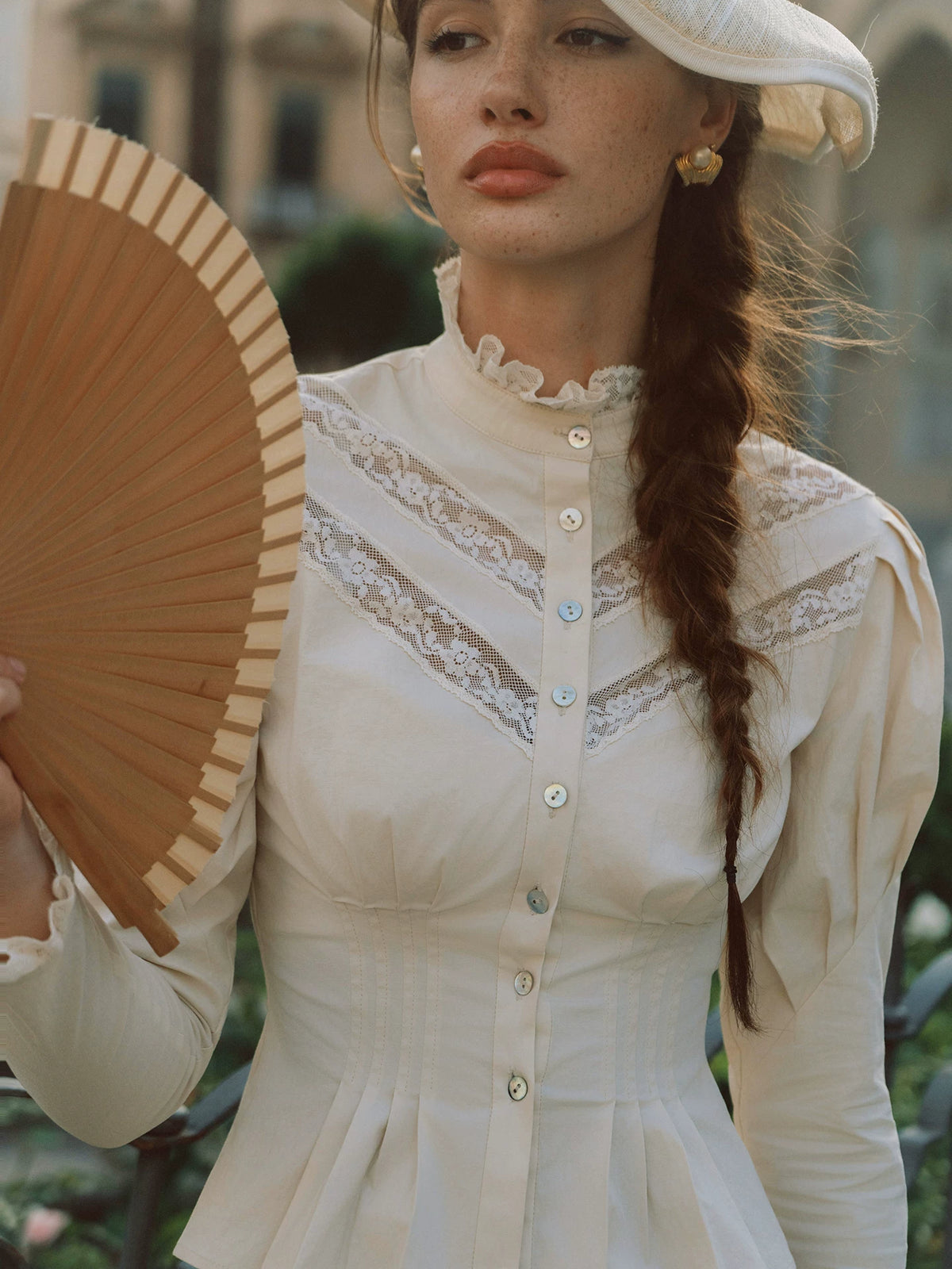 Lace Trim Victorian Midi Dress