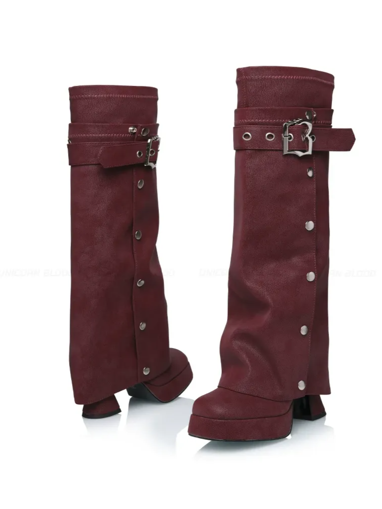 Lychee Textured Chunky Boots