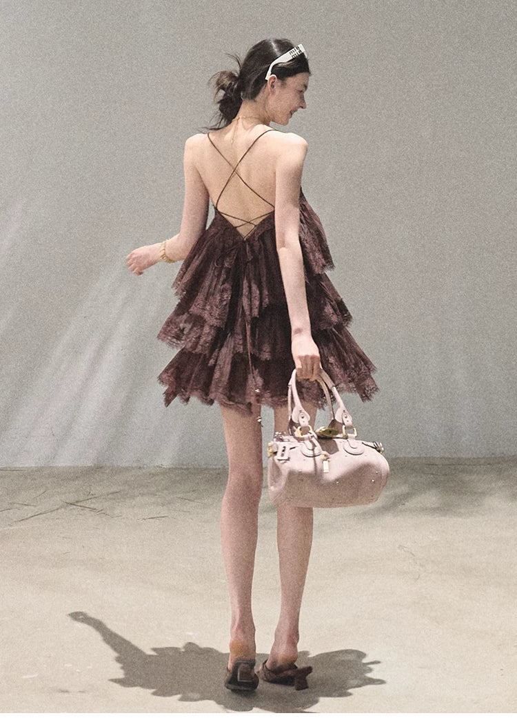 Textured Lace Trim Dress