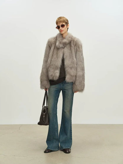 Hand-Dyed Fox Fur Jacket