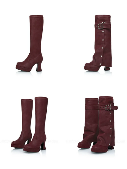 Lychee Textured Chunky Boots
