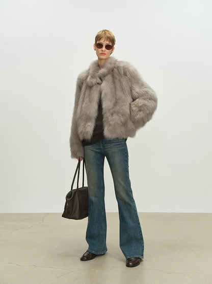 Hand-Dyed Fox Fur Jacket