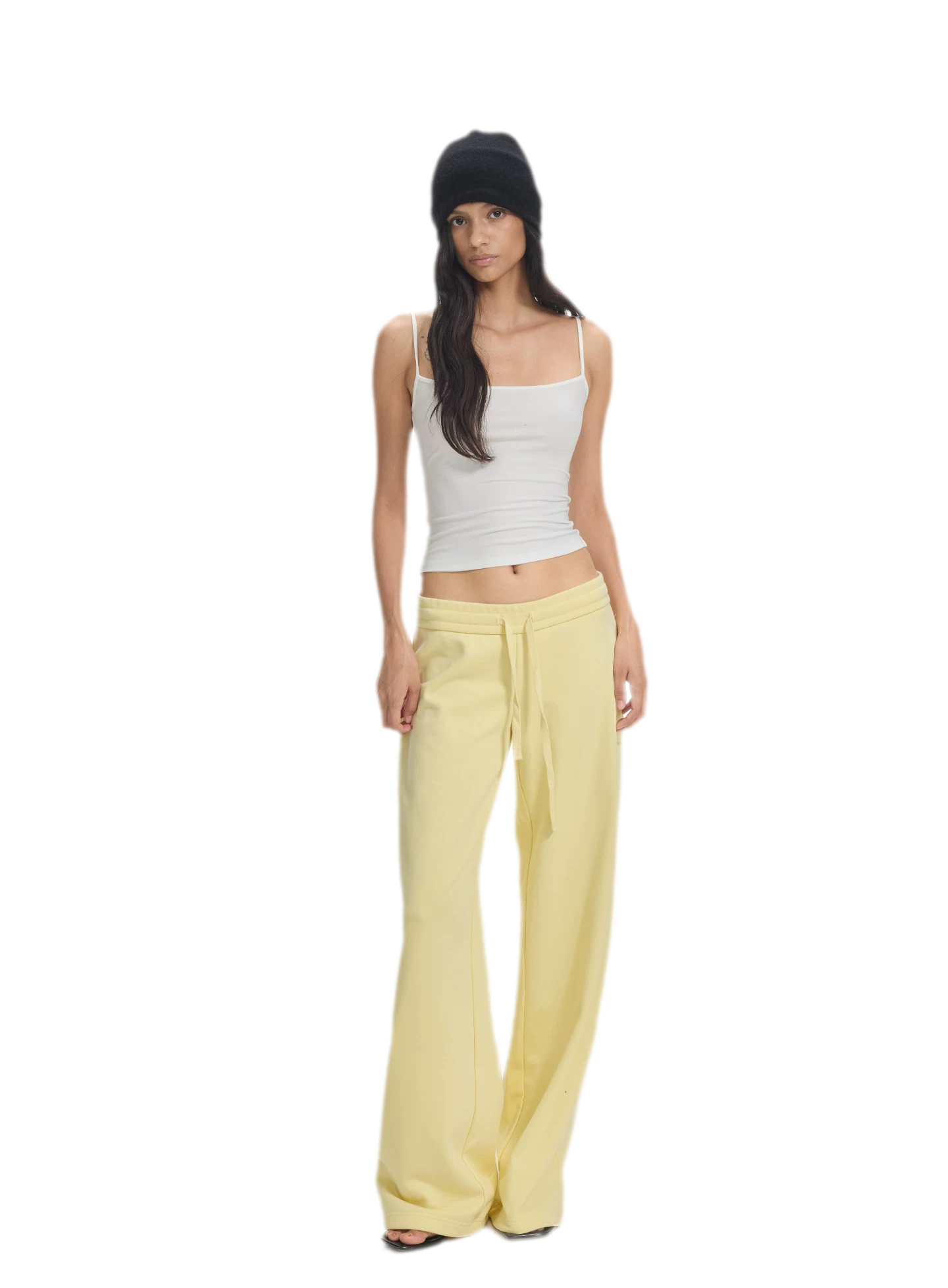 Washed Ribbed Low-Rise Sweatpants