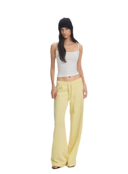 Washed Ribbed Low-Rise Sweatpants