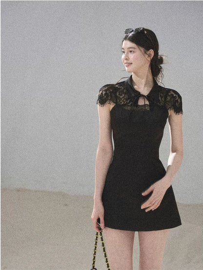 "Moonlight Rose Poem" Lace Puff Dress