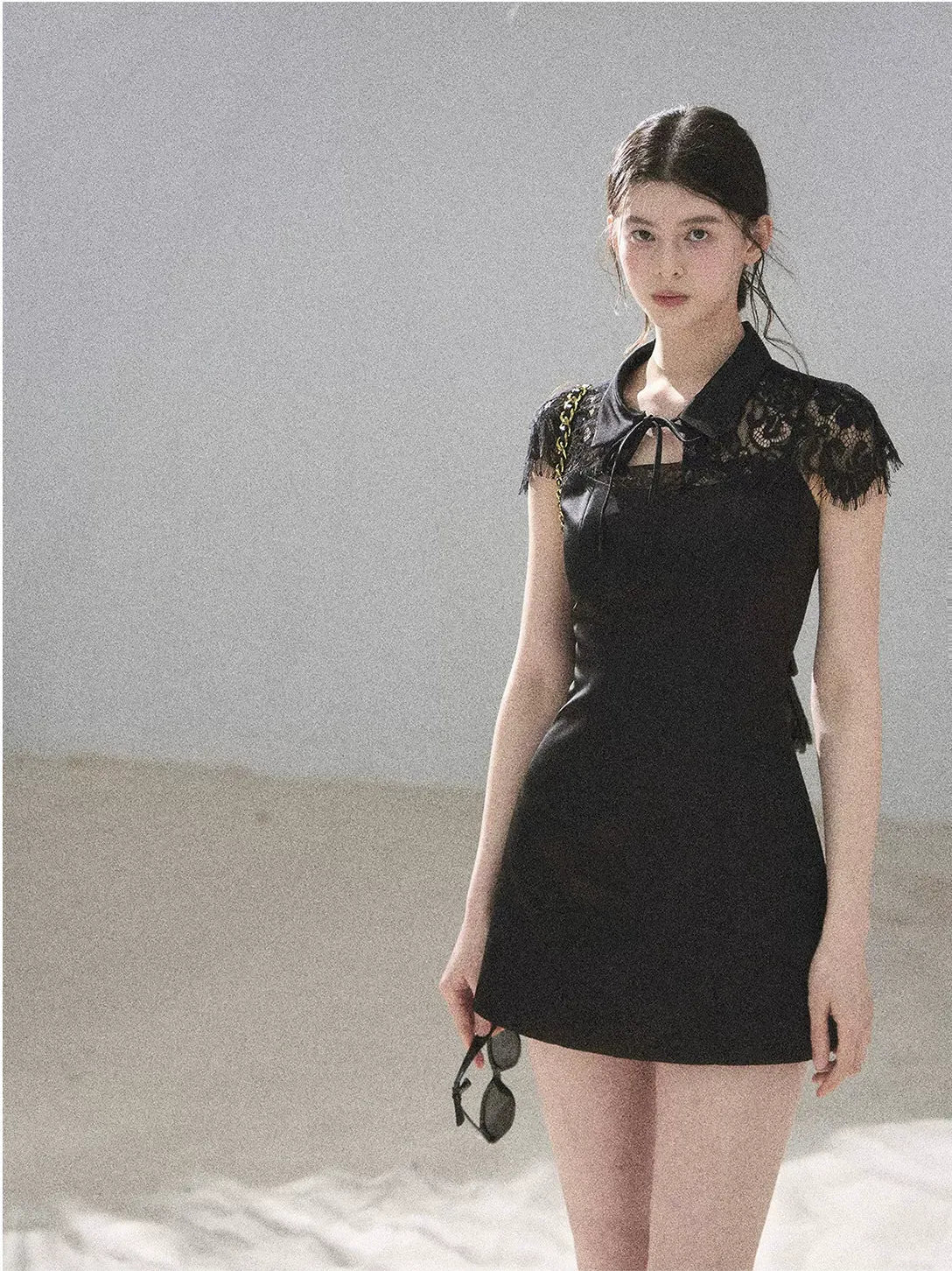 "Moonlight Rose Poem" Lace Puff Dress