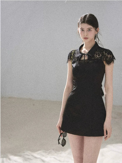 "Moonlight Rose Poem" Lace Puff Dress