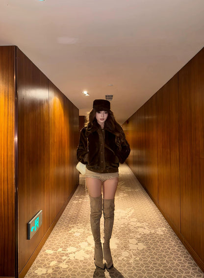 Suede Slouchy Over-Knee Boots