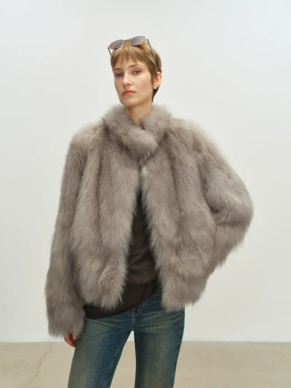 Hand-Dyed Fox Fur Jacket