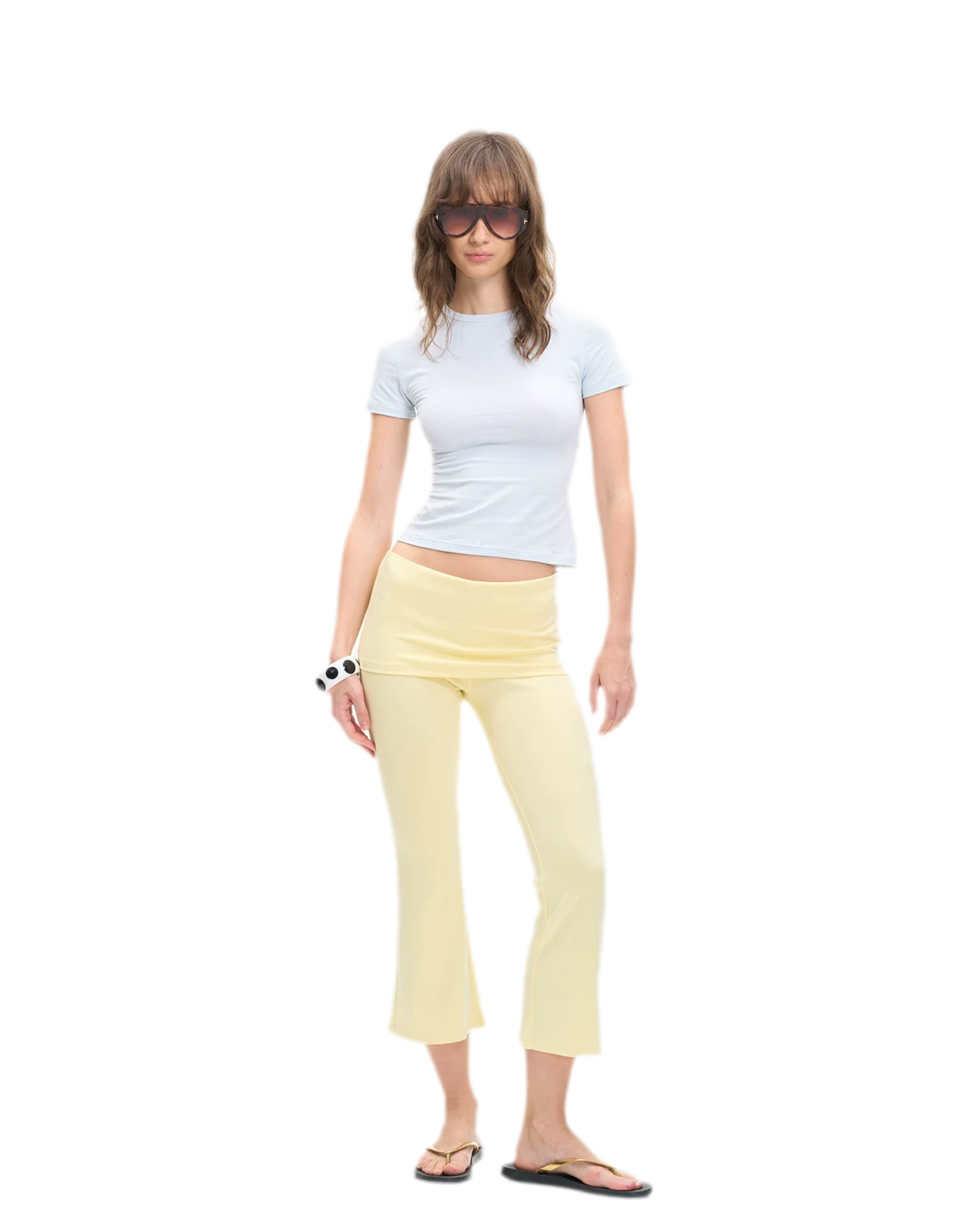 Capri Foldover Flare Pants