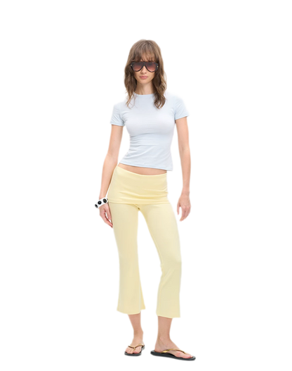 Capri Foldover Flare Pants