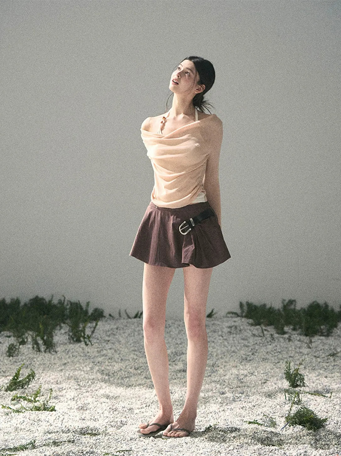 Fake Two-Piece Halter Top