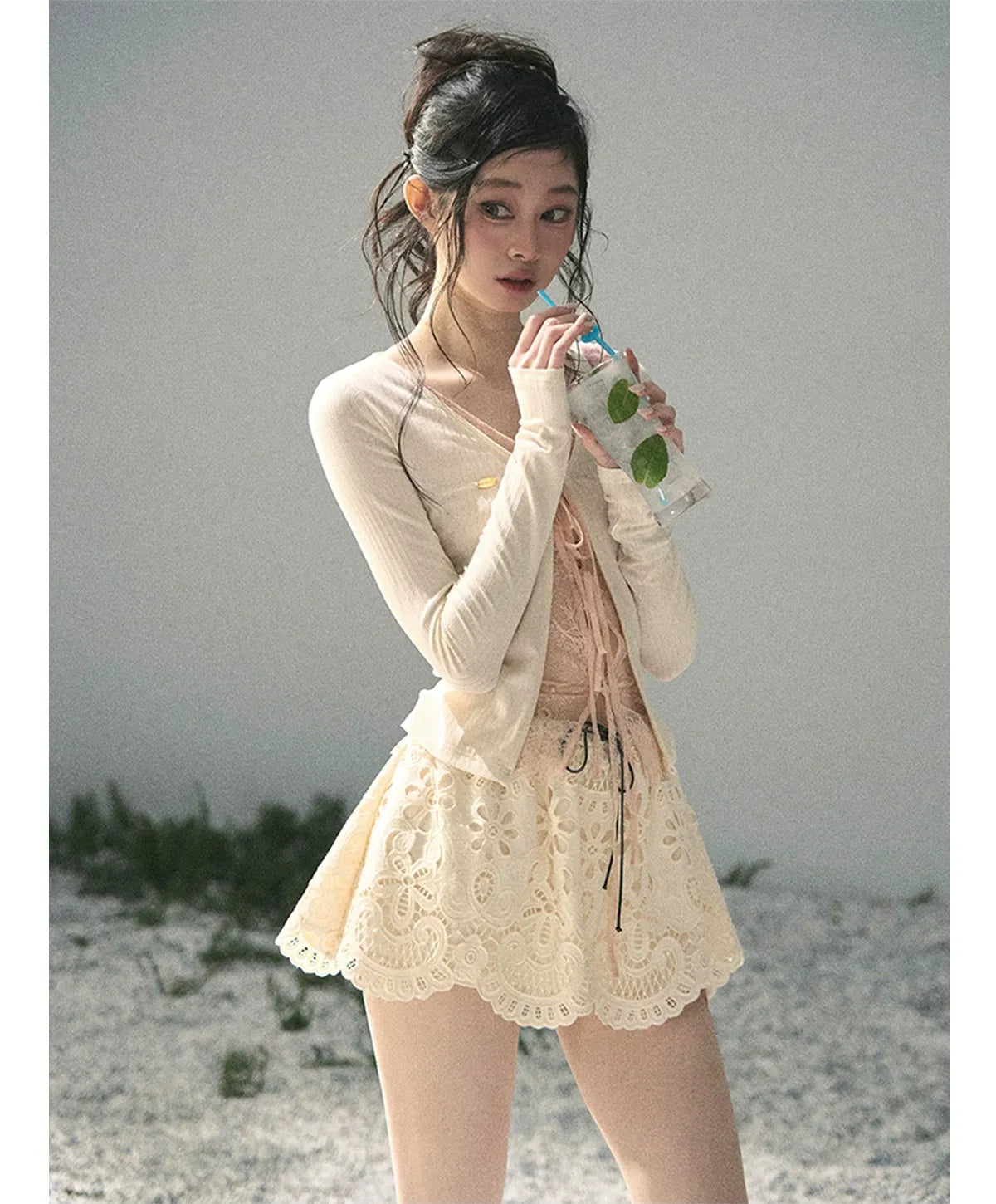 Lace A-Line Mini Skirt