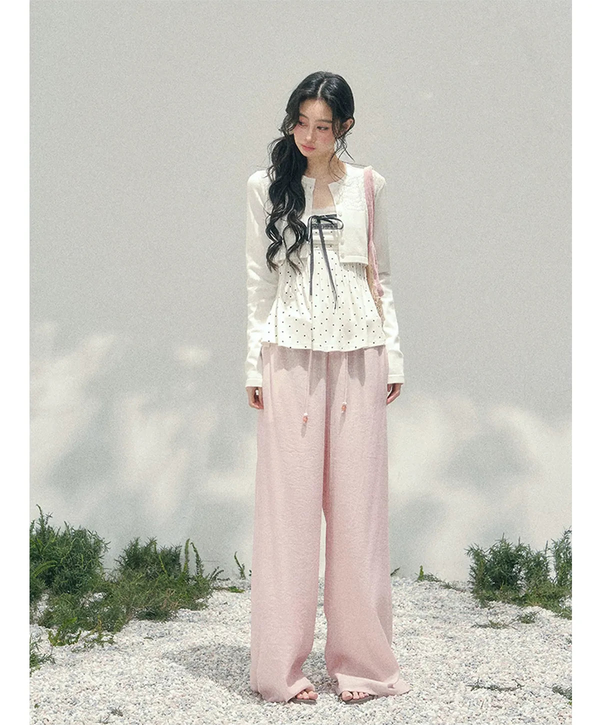 Wide-Leg Embroidered Pants