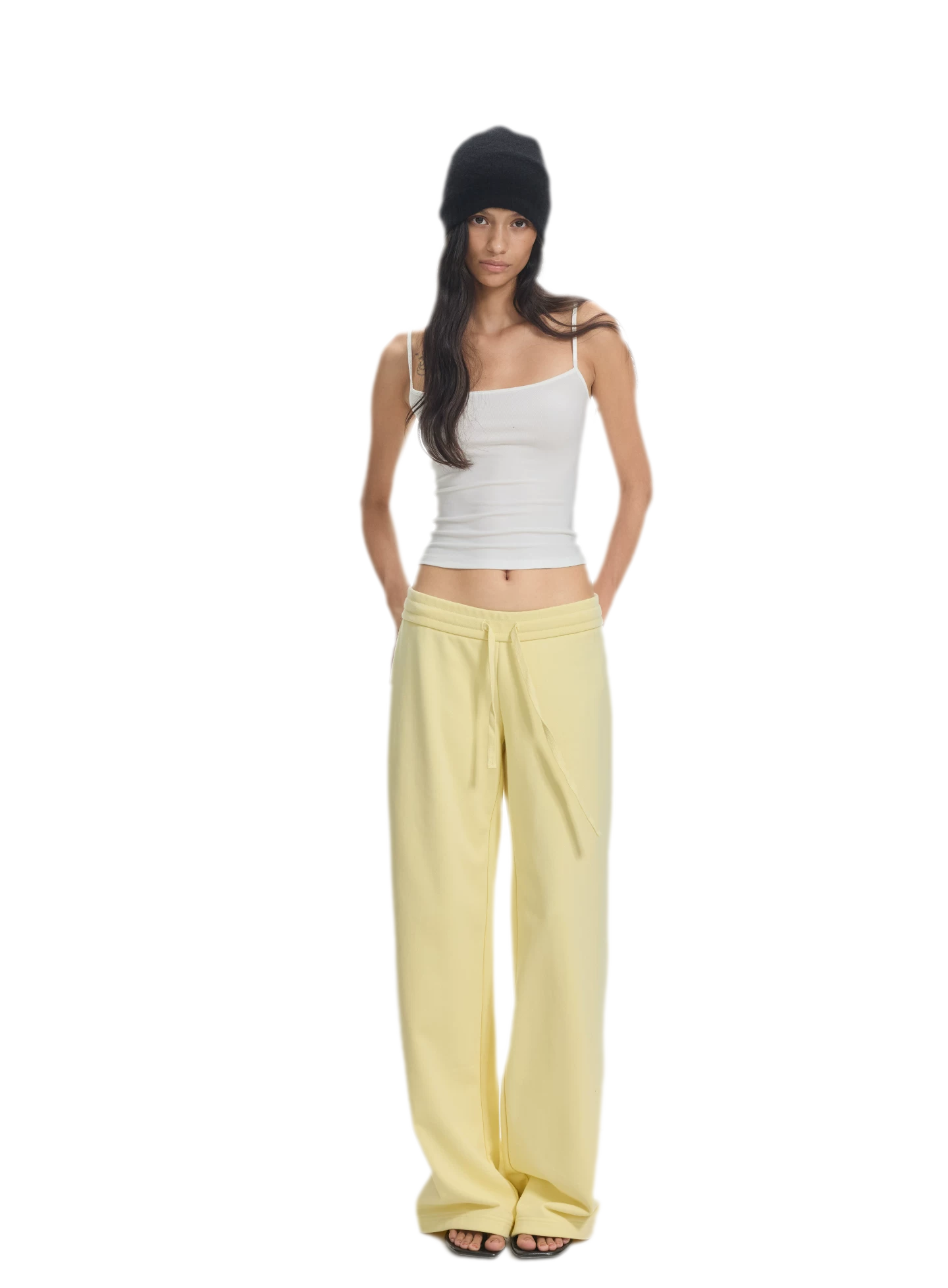 Washed Ribbed Low-Rise Sweatpants