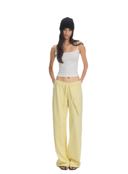 Washed Ribbed Low-Rise Sweatpants