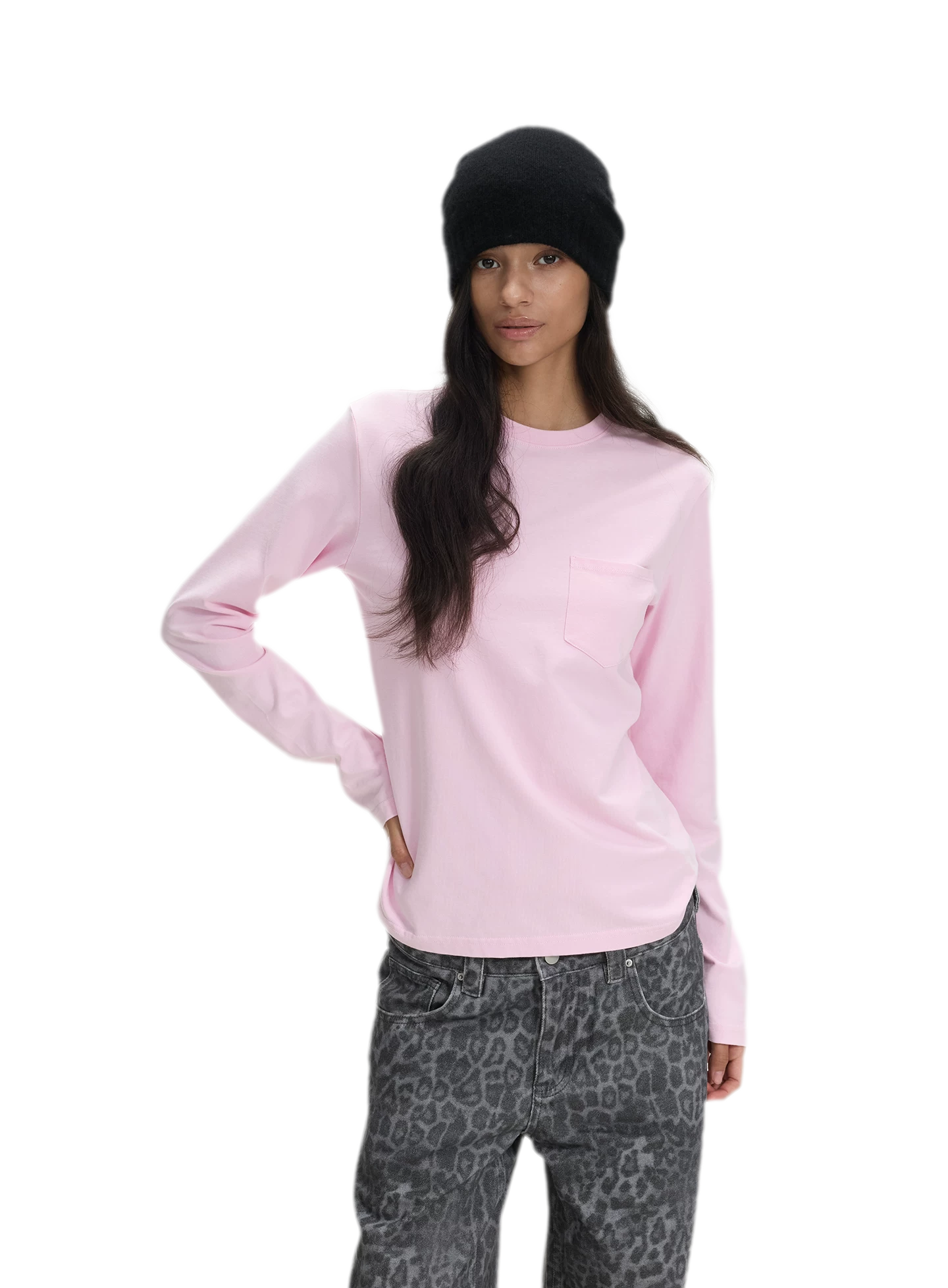 Pocket Detail Long-Sleeve T-Shirt