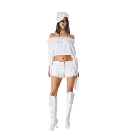 Reversible Fur Leather Cropped Jacket