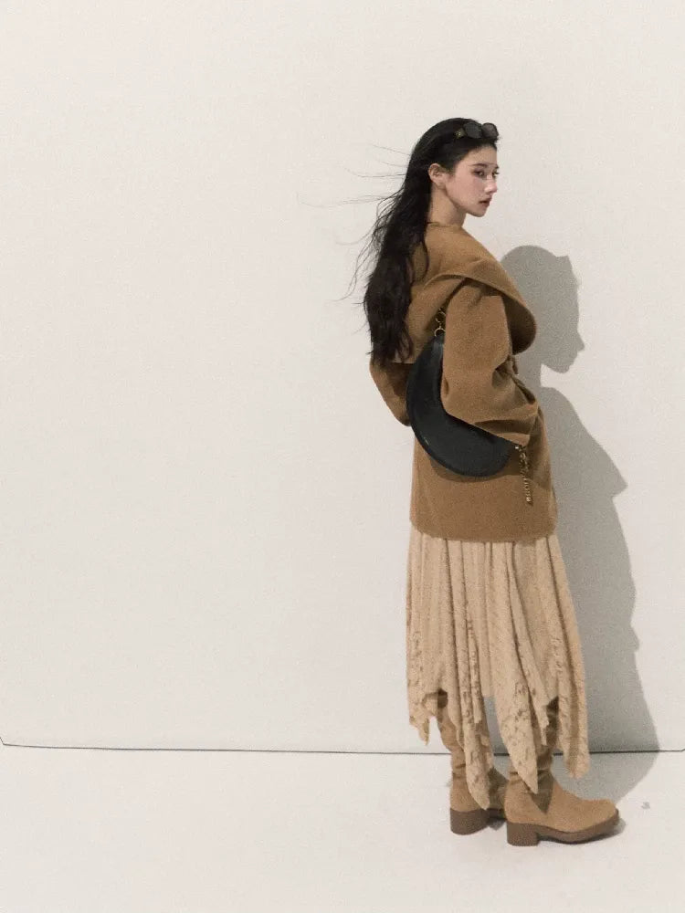 Double-Faced Wool Belted Coat