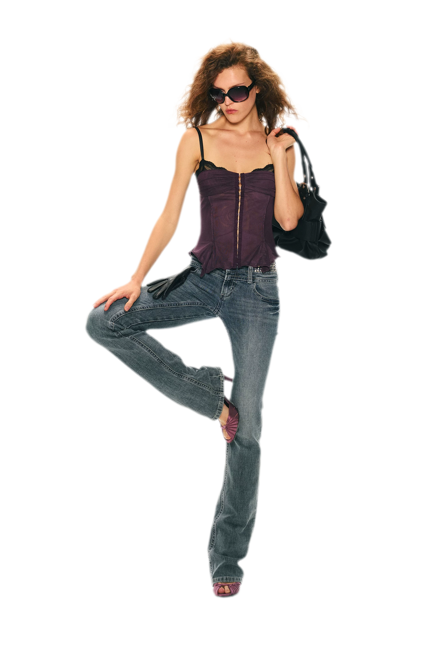 Original Lace Splicing Mesh Camisole