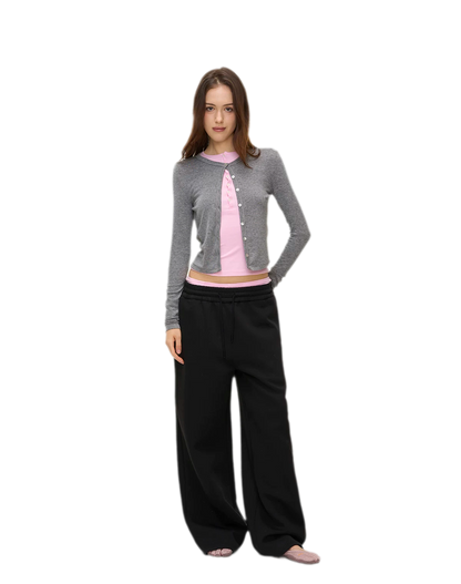 Ribbed Button Trim Set