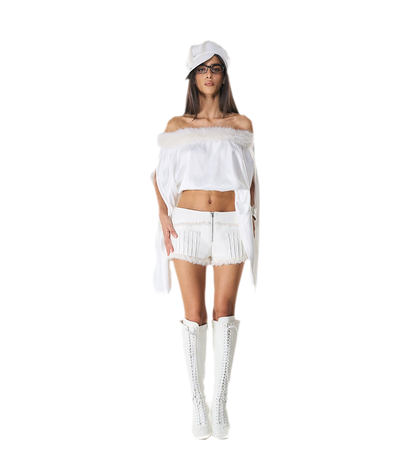 Reversible Fur Leather Cropped Jacket