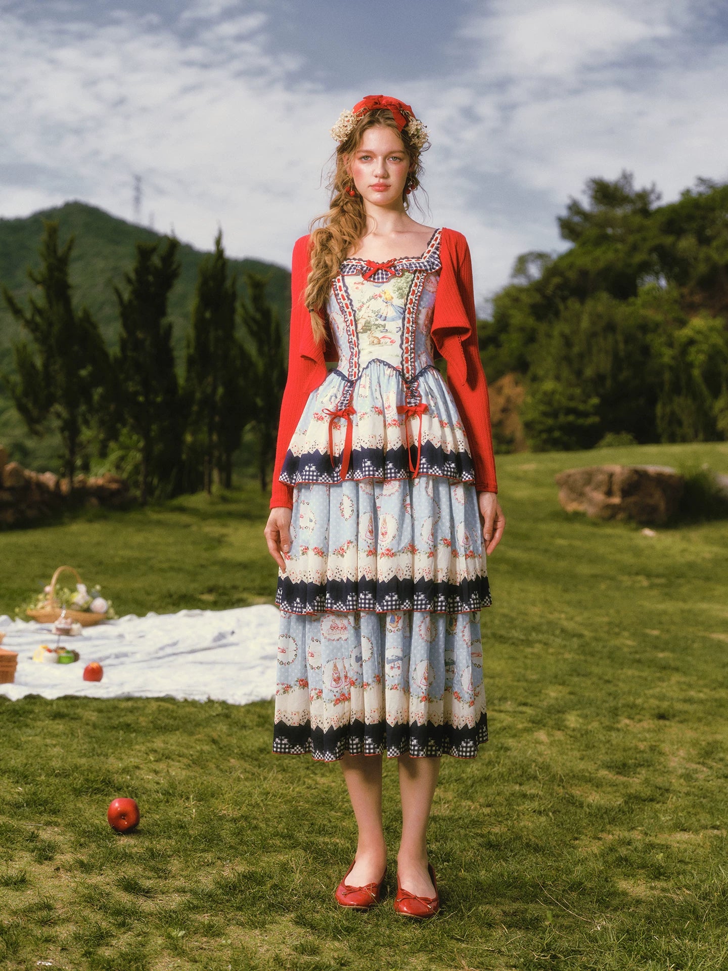Printed Ruffle Tiered Dress