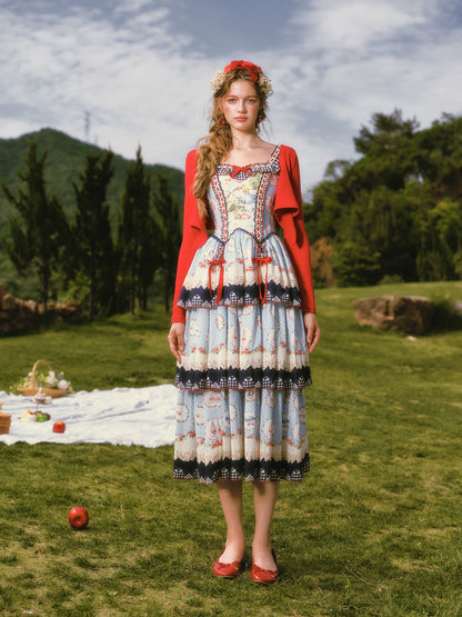 Printed Ruffle Tiered Dress